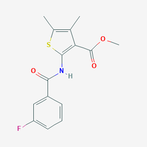 molecular formula C15H14FNO3S B332626 Methyl 2-(3-fluorobenzamido)-4,5-dimethylthiophene-3-carboxylate 