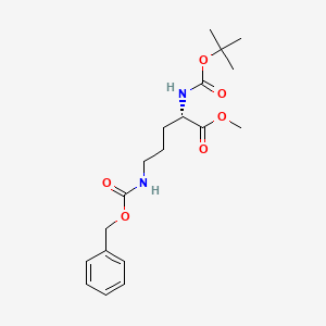 molecular formula C19H28N2O6 B3326320 methyl (2S)-5-{[(benzyloxy)carbonyl]amino}-2-{[(tert-butoxy)carbonyl]amino}pentanoate CAS No. 2480-95-7