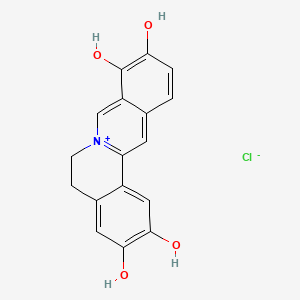 molecular formula C17H14ClNO4 B3326324 2,3,9,10-Tetrahydroxy-5,6-dihydroisoquinolino[3,2-a]isoquinolin-7-ium chloride CAS No. 248262-61-5