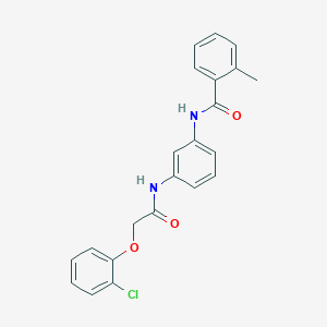 molecular formula C22H19ClN2O3 B332634 N-(3-{[(2-chlorophenoxy)acetyl]amino}phenyl)-2-methylbenzamide 