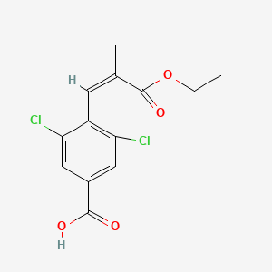 molecular formula C13H12Cl2O4 B3326365 (Z)-3,5-Dichloro-4-(3-ethoxy-2-methyl-3-oxoprop-1-en-1-yl)benzoic acid CAS No. 2502057-35-2