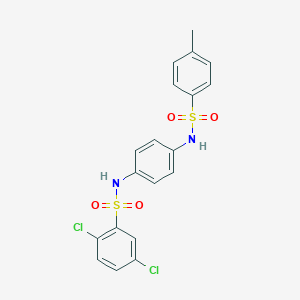molecular formula C19H16Cl2N2O4S2 B332637 2,5-dichloro-N-(4-{[(4-methylphenyl)sulfonyl]amino}phenyl)benzenesulfonamide 