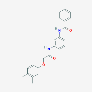 molecular formula C23H22N2O3 B332641 N-(3-{[(3,4-dimethylphenoxy)acetyl]amino}phenyl)benzamide 