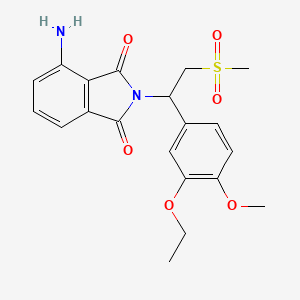 molecular formula C20H22N2O6S B3326429 1H-异吲哚-1,3(2H)-二酮，4-氨基-2-[(1S)-1-(3-乙氧基-4-甲氧基苯基)-2-(甲磺酰基)乙基]- CAS No. 253168-83-1