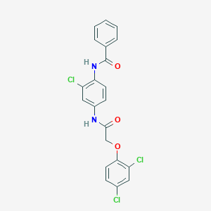 molecular formula C21H15Cl3N2O3 B332644 N-(2-chloro-4-{[(2,4-dichlorophenoxy)acetyl]amino}phenyl)benzamide 