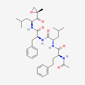 molecular formula C36H50N4O6 B3326456 (S)-2-((S)-2-Acetamido-4-phenylbutanamido)-4-methyl-N-((S)-1-(((S)-4-methyl-1-((R)-2-methyloxiran-2-yl)-1-oxopentan-2-yl)amino)-1-oxo-3-phenylpropan-2-yl)pentanamide CAS No. 254888-42-1