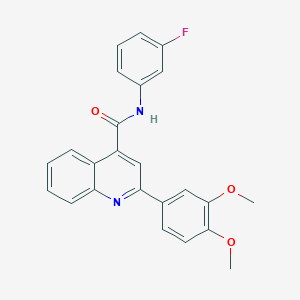 molecular formula C24H19FN2O3 B332657 2-(3,4-dimethoxyphenyl)-N-(3-fluorophenyl)quinoline-4-carboxamide 