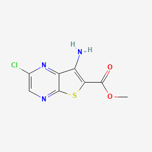 molecular formula C8H6ClN3O2S B3326573 Methyl 7-amino-2-chlorothieno[2,3-b]pyrazine-6-carboxylate CAS No. 263143-71-1