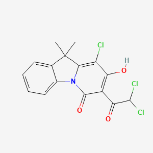 molecular formula C16H12Cl3NO3 B3326696 9-Chloro-7-(2,2-dichloroacetyl)-8-hydroxy-10,10-dimethyl-6,10-dihydropyrido[1,2-a]indol-6-one CAS No. 277326-12-2