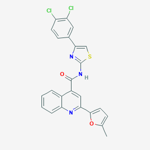 molecular formula C24H15Cl2N3O2S B332671 N-[4-(3,4-dichlorophenyl)-1,3-thiazol-2-yl]-2-(5-methylfuran-2-yl)quinoline-4-carboxamide 