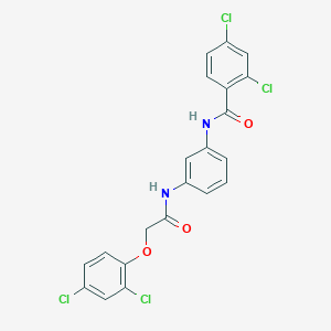 molecular formula C21H14Cl4N2O3 B332672 2,4-dichloro-N-(3-{[(2,4-dichlorophenoxy)acetyl]amino}phenyl)benzamide 