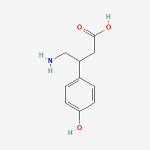 molecular formula C10H13NO3 B3326748 Benzenepropanoic acid, beta-(aminomethyl)-4-hydroxy- CAS No. 28311-44-6