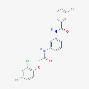 molecular formula C21H15Cl3N2O3 B332675 3-chloro-N-(3-{[(2,4-dichlorophenoxy)acetyl]amino}phenyl)benzamide 