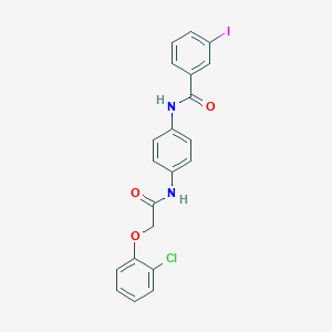 molecular formula C21H16ClIN2O3 B332676 N-(4-{[(2-chlorophenoxy)acetyl]amino}phenyl)-3-iodobenzamide 