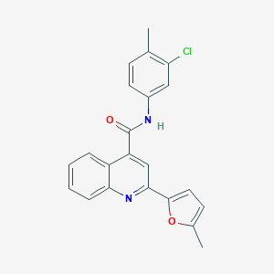 molecular formula C22H17ClN2O2 B332685 N-(3-chloro-4-methylphenyl)-2-(5-methylfuran-2-yl)quinoline-4-carboxamide 