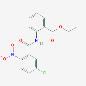 molecular formula C16H13ClN2O5 B332686 Ethyl 2-({5-chloro-2-nitrobenzoyl}amino)benzoate 