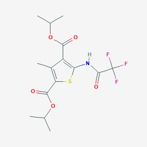 molecular formula C15H18F3NO5S B332690 Diisopropyl 3-methyl-5-[(trifluoroacetyl)amino]-2,4-thiophenedicarboxylate 
