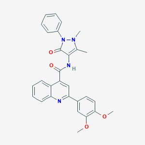 molecular formula C29H26N4O4 B332694 2-(3,4-dimethoxyphenyl)-N-(1,5-dimethyl-3-oxo-2-phenyl-2,3-dihydro-1H-pyrazol-4-yl)quinoline-4-carboxamide 