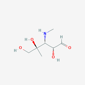 molecular formula C7H15NO4 B3326957 (2R,3R,4R)-2,4,5-trihydroxy-4-methyl-3-(methylamino)pentanal CAS No. 29914-71-4