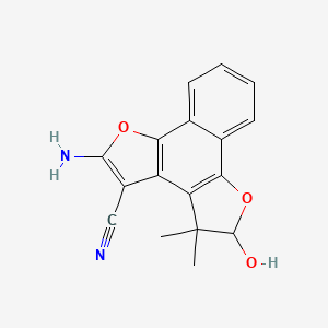 molecular formula C17H14N2O3 B3326995 2-Amino-5-hydroxy-4,4-dimethyl-4,5-dihydronaphtho[1,2-b:4,3-b']difuran-3-carbonitrile CAS No. 30119-49-4