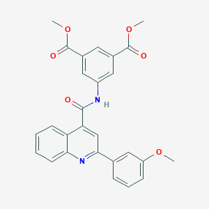 molecular formula C27H22N2O6 B332703 Dimethyl 5-({[2-(3-methoxyphenyl)-4-quinolinyl]carbonyl}amino)isophthalate 