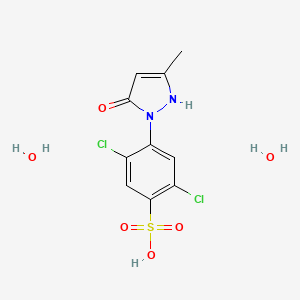 molecular formula C10H12Cl2N2O6S B3327053 2,5-dichloro-4-(5-hydroxy-3-methyl-1H-pyrazol-1-yl)benzenesulfonic acid dihydrate CAS No. 306935-68-2