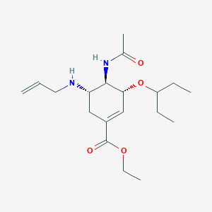 molecular formula C19H32N2O4 B3327087 (3r,4r,5s)-4-Acetylamino-5-allylamino-3-(1-ethyl-propoxy)-cyclohex-1-enecarboxylic acid ethyl ester CAS No. 312904-18-0