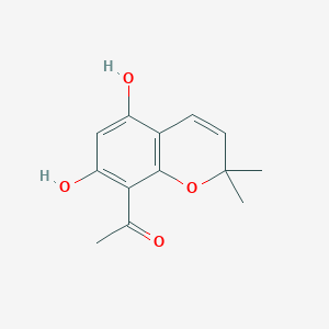 molecular formula C13H14O4 B3327125 1-(5,7-Dihydroxy-2,2-dimethyl-2H-chromen-8-yl)ethanone CAS No. 31380-14-0