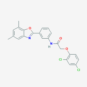 2-(2,4-dichlorophenoxy)-N-[3-(5,7-dimethyl-1,3-benzoxazol-2-yl)phenyl]acetamide