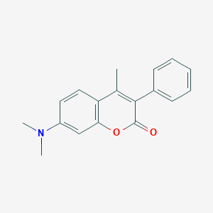 molecular formula C18H17NO2 B3327153 7-(Dimethylamino)-4-methyl-3-phenyl-2H-1-benzopyran-2-one CAS No. 31786-96-6