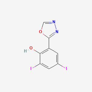 molecular formula C8H4I2N2O2 B3327158 2,4-Diiodo-6-(1,3,4-oxadiazol-2-yl)phenol CAS No. 31822-08-9