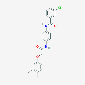 molecular formula C23H21ClN2O3 B332716 3-chloro-N-(4-{[(3,4-dimethylphenoxy)acetyl]amino}phenyl)benzamide 