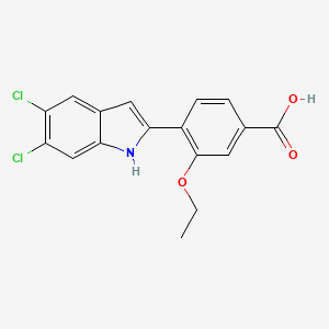 molecular formula C17H13Cl2NO3 B3327168 4-(5,6-dichloro-1H-indol-2-yl)-3-ethoxybenzoic acid CAS No. 318262-63-4