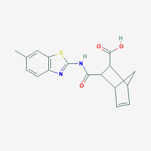 molecular formula C17H16N2O3S B332717 3-[(6-Methyl-1,3-benzothiazol-2-yl)carbamoyl]bicyclo[2.2.1]hept-5-ene-2-carboxylic acid 