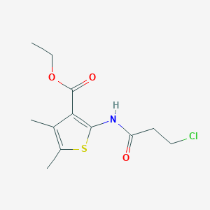 molecular formula C12H16ClNO3S B332721 Ethyl 2-[(3-chloropropanoyl)amino]-4,5-dimethyl-3-thiophenecarboxylate 