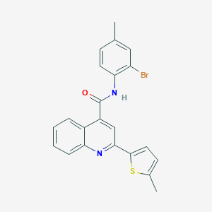 molecular formula C22H17BrN2OS B332722 N-(2-bromo-4-methylphenyl)-2-(5-methylthiophen-2-yl)quinoline-4-carboxamide 