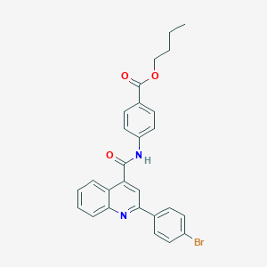 molecular formula C27H23BrN2O3 B332726 Butyl 4-({[2-(4-bromophenyl)quinolin-4-yl]carbonyl}amino)benzoate 