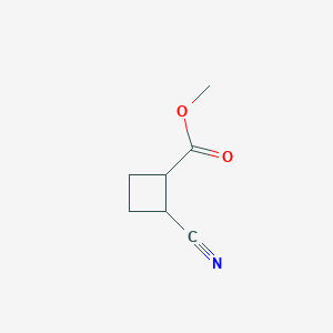 molecular formula C7H9NO2 B3327274 Methyl 2-cyanocyclobutane-1-carboxylate CAS No. 32811-84-0
