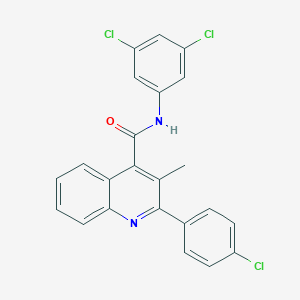 molecular formula C23H15Cl3N2O B332730 2-(4-chlorophenyl)-N-(3,5-dichlorophenyl)-3-methylquinoline-4-carboxamide 
