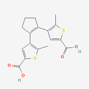 4-[2-(5-Carboxy-2-methylthiophen-3-yl)cyclopent-1-en-1-yl]-5-methylthiophene-2-carboxylic acid