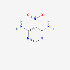 molecular formula C5H7N5O2 B3327328 2-Methyl-5-nitropyrimidine-4,6-diamine CAS No. 3346-21-2