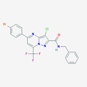 molecular formula C21H13BrClF3N4O B332735 N-benzyl-5-(4-bromophenyl)-3-chloro-7-(trifluoromethyl)pyrazolo[1,5-a]pyrimidine-2-carboxamide 