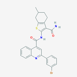 molecular formula C26H22BrN3O2S B332737 2-(3-bromophenyl)-N-(3-carbamoyl-6-methyl-4,5,6,7-tetrahydro-1-benzothiophen-2-yl)quinoline-4-carboxamide 