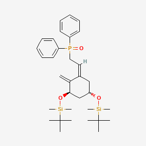 molecular formula C33H51O3PSi2 B3327380 2-[2-Methylene-3alpha,5beta-bis(tert-butyldimethylsiloxy)cyclohexylidene]ethyldiphenylphosphine oxide CAS No. 338956-85-7