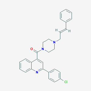 molecular formula C29H26ClN3O B332739 [2-(4-chlorophenyl)quinolin-4-yl]{4-[(2E)-3-phenylprop-2-en-1-yl]piperazin-1-yl}methanone 