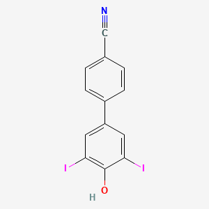 molecular formula C13H7I2NO B3327390 4-(4-Hydroxy-3,5-diiodophenyl)benzonitrile CAS No. 340314-21-8