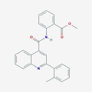 molecular formula C25H20N2O3 B332745 Methyl 2-({[2-(2-methylphenyl)quinolin-4-yl]carbonyl}amino)benzoate 