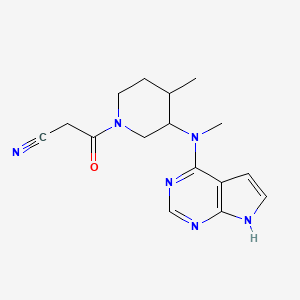 molecular formula C16H20N6O B3327470 3-(4-methyl-3-(methyl(7H-pyrrolo[2,3-d]pyrimidin-4-yl)amino)piperidin-1-yl)-3-oxopropanenitrile CAS No. 344418-92-4