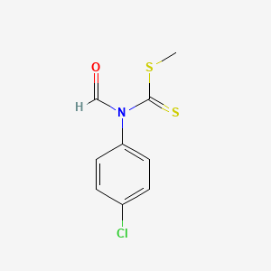 molecular formula C9H8ClNOS2 B3327487 N-(4-chlorophenyl)-N-[(methylsulfanyl)methanethioyl]formamide CAS No. 345923-50-4