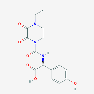 molecular formula C15H17N3O6 B3327512 (2S)-2-[(4-ethyl-2,3-dioxopiperazine-1-carbonyl)amino]-2-(4-hydroxyphenyl)acetic acid CAS No. 348088-68-6